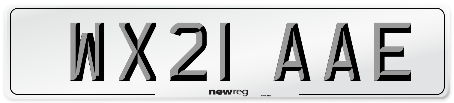 WX21 AAE Number Plate from New Reg